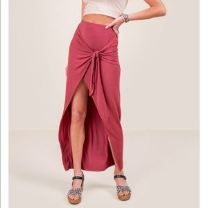 Front tie maxi skirt
